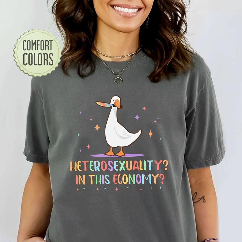 Sarcastic Heterosexual Comfort Colors Shirt, Funny Lgbt Shirts, Funny Gay Shirt, Pride Month Tshirt, Gay Pride Shirt, LGBT Ally, Gay Goose - 1.jpg