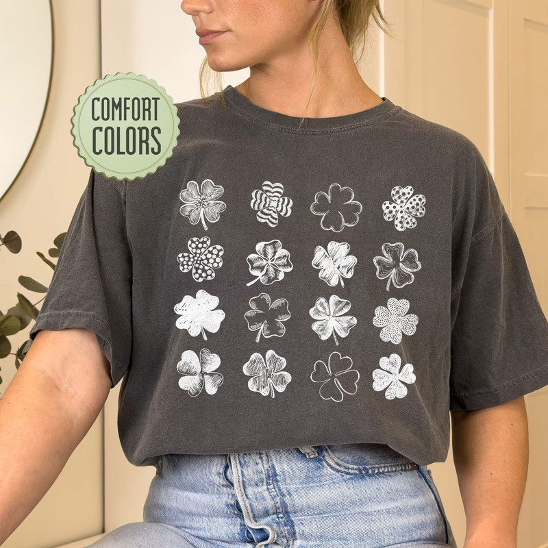 Shamrocks St Patrick's Day Comfort Colors Shirt, Shamrock Shirt, Lucky unisex Shirt, women st paddy's day Shirt - 4.jpg