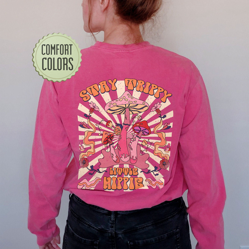 Stay Trippy Little Hippie Comfort Colors Shirt, Western Shirt, Mushroom Shirts, Retro Hippy Shirt, Trippy Shirt, Boho Shirt, Vintage Tee - 5.jpg