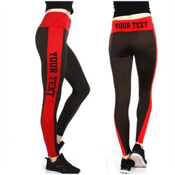 custom one size college university color sports leggings pants for women & youths, design your workout yoga gym spandex