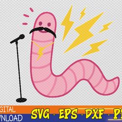 funny worm with a mustache tom ariana reality svg, eps, png, dxf, digital download