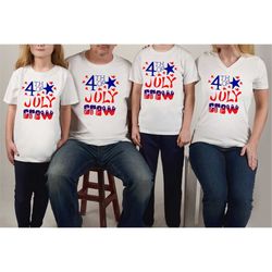 4th of july crew t-shirts, fourth of july crew family matching shirts, patriotic tee, independence day family party shir