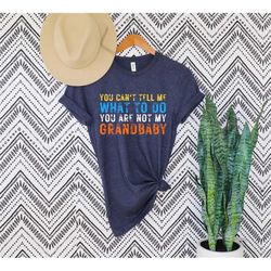 you can't tell me what to do you're not my grandbaby, funny grandpa shirt, grandfather shirt, gifts for grandpa from gra