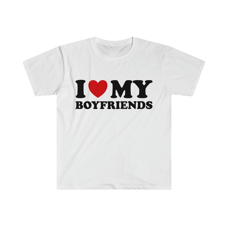 Funny Y2K Sassy TShirt, I Love Heart My BOYFRIENDS 2000's Style Meme Tee, Gift Shirt - 1.jpg