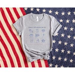 liberty and justice for all, 4th of july doodle shirt, happy 4th of july shirt, independence day tee, god bless america,