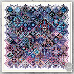 Cross Stitch Sampler Mosaic Geometric Cross Stitch Garden Magic Cross Stitch Pattern - Folk Ethnic Design  PDF345