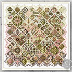 Cross Stitch Sampler Mosaic Geometric Cross Stitch Garden Spring Cross Stitch Pattern - Folk Ethnic Design  346
