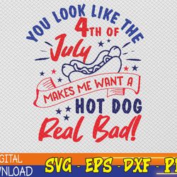 you look like the 4th of july, makes me want a hot-dog real bad svg, i-ndependence-day, funny 4th july svg, eps, png, dx