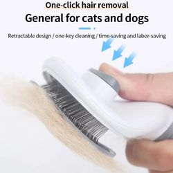 Cat Brush Remove Hair Pet Hair Removal Comb for Cats Non-slip Grooming Brush Stainless Steel Dog Combs Brushes Cat