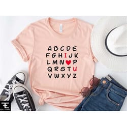 teacher valentine shirt. i love u shirt. alphabet i love you shirt. love shirt. i love you shirt. i heart u shirt. valen