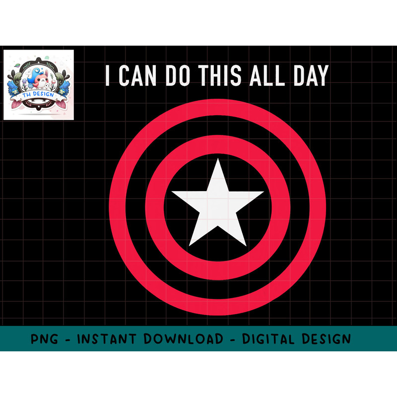 Marvel Captain America I Can Do This All Day Vintage Shield png, sublimation.jpg