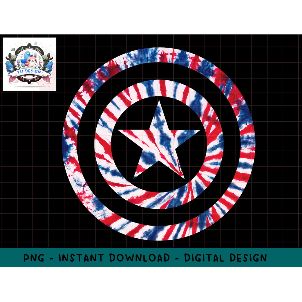 Marvel Captain America Tye Dye Shield Symbol png, sublimation.jpg