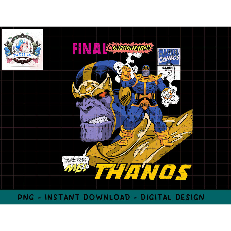 Marvel Comics Thanos Final Confrontation Retro png, sublimation.jpg