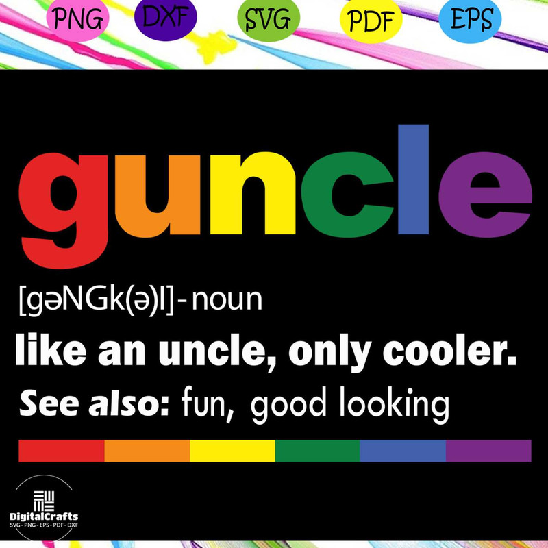 Guncle definition rainbow svgleseither way lesbian giftlgbt shirt lgbt pridegay pride svg les
