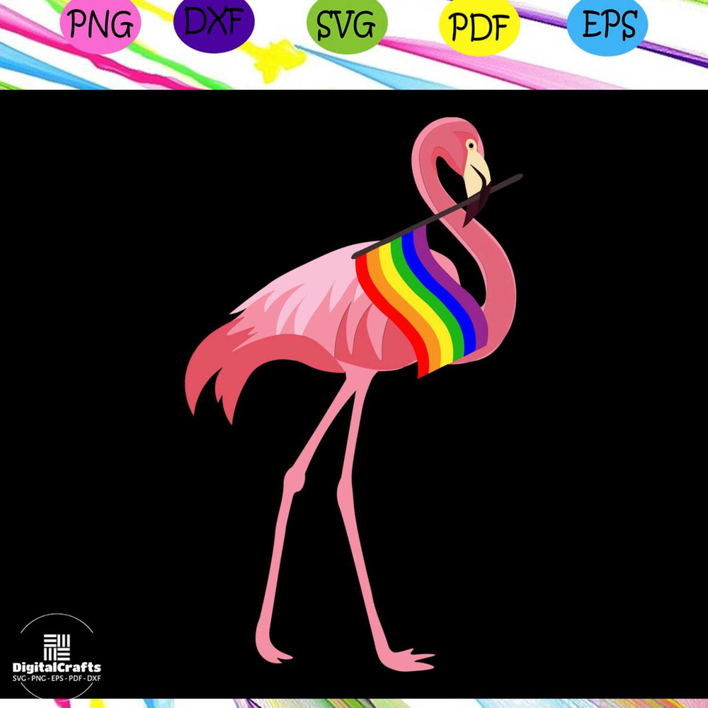 Flamingo lgbtrainbow heart svglgbt svg win svglesbian giftlgbt shirt lgbt pridegay pride svg
