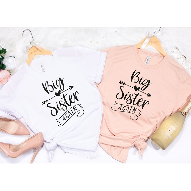 Big Sister In Training Shirt, Big Sister Again Shirt, Sister Shirts, Pregnancy Announcement Tshirt, Baby Announcement Tee, Big Sister Tshirt - 1.jpg