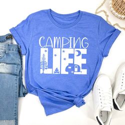 camping life shirts, camping shirt, camper t-shirt, camper shirt, happy camper shirt,
