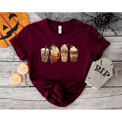fall coffee shirt, coffee lover tee shirt, cute fall sweatshirt, halloween pumpkin latte drink cup, pumpkin spice shirt,