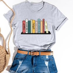 custom bookshelf shirt, booktok merch personalized books shirt, custom reader shirt,