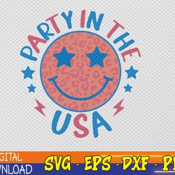 mens party in the usa 4th of july preppy smile svg, eps, png, dxf, digital download