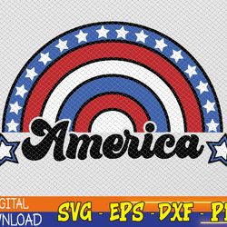 america patriotic rainbow digital design download, 4th of july svg, eps, png, dxf, digital download