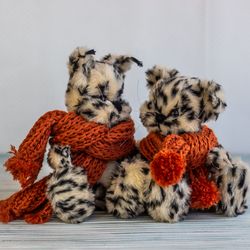 teddy kittens/ kitty/ cat/ plush cat/ collectible cat ready to ship/ kitten/ mohair teddy bear/ disk teddy/ interior toy