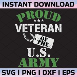 Proud Veteran of the US Army  Svg File Military Svg Veteran Svg US Veteran Svg 4th of July Svg, Independence Day Svg
