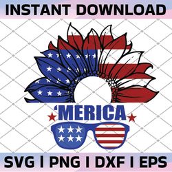 sunflower svg, 4th of july svg, american flag svg, patriotic, flower, shirt, fourth png, svg files for cricut