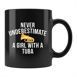 cute tuba mug, cute tuba gift, tuba girl mug, tuba girl gift, tuba player mug, band mug, tuba player gift, tuba playing