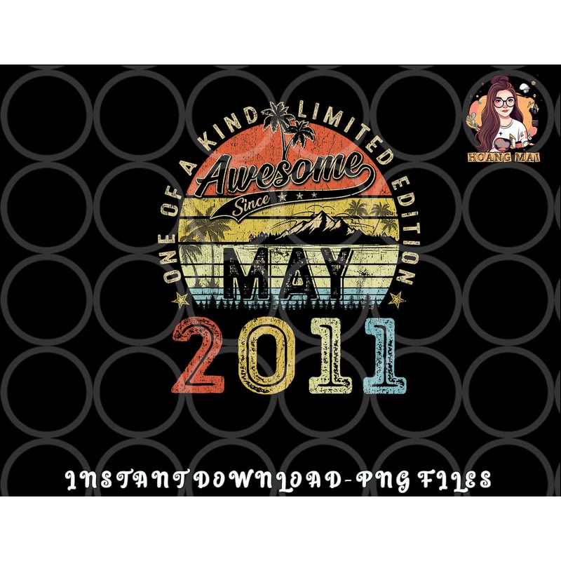 12 Year Old Awesome Since May 2011 12th Birthday png, digital download copy.jpg