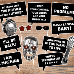 Terminator party props, Terminators mask, Apocalypse, Endosceleton, Cyborg, Printable props for adults, Movie fan, Cult