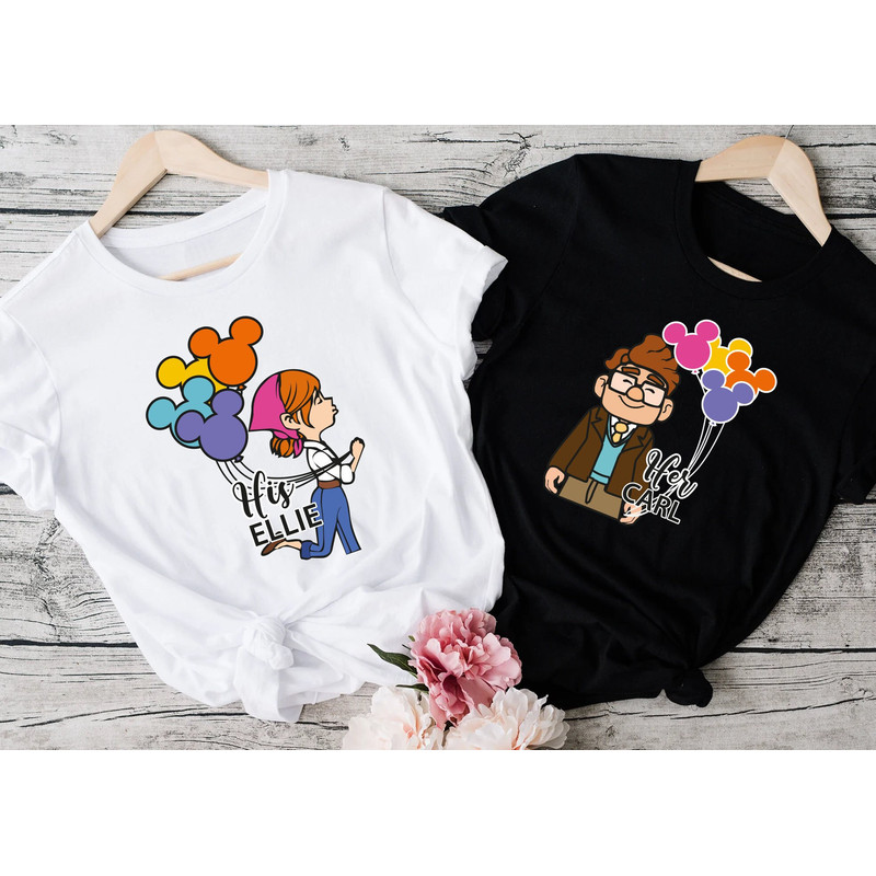 His Carl Her Ellie Shirts, Carl And Ellie Shirts, Up Couple Tshirt, Disney Couple Gift Shirt, Disney Honeymoon Tee, His and Hers, - 1.jpg