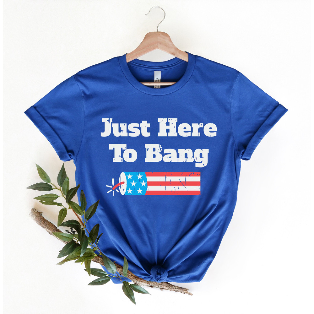 American Patriotic Party T-Shirt, Just Here To Bang T Shirt, Cute Sparkler Tee, Freedom USA Shirts, Independence T Shirt, Patriot Day Gift - 1.jpg