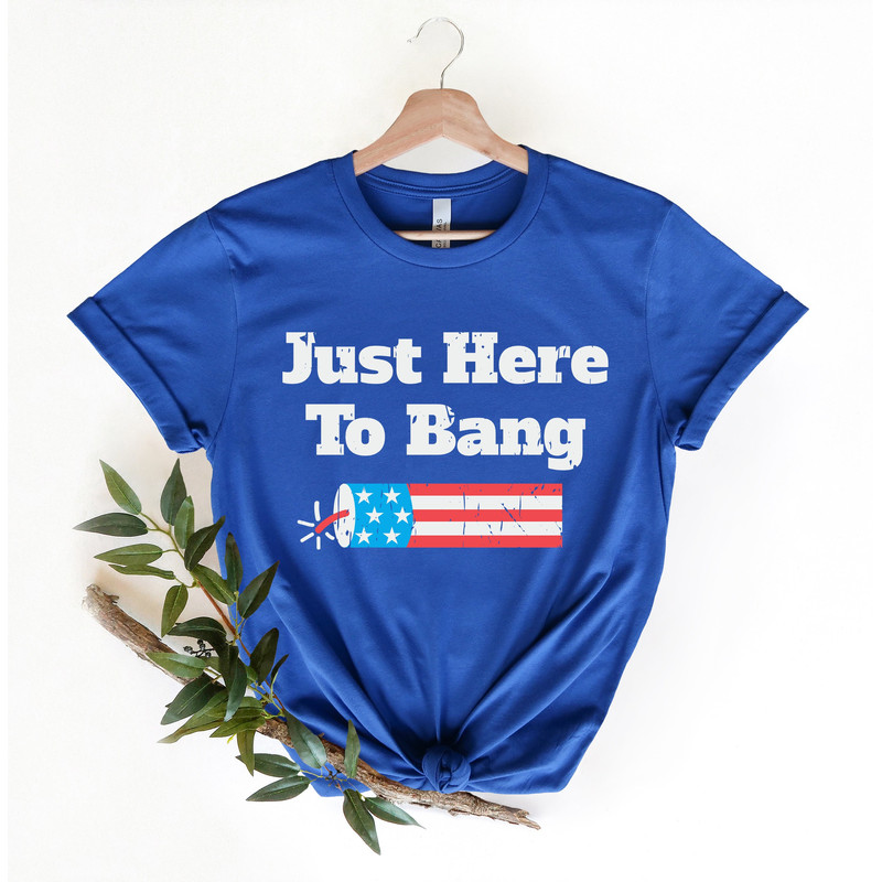 American Patriotic Party T-Shirt, Just Here To Bang T Shirt, Cute Sparkler Tee, Freedom USA Shirts, Independence T Shirt, Patriot Day Gift - 1.jpg