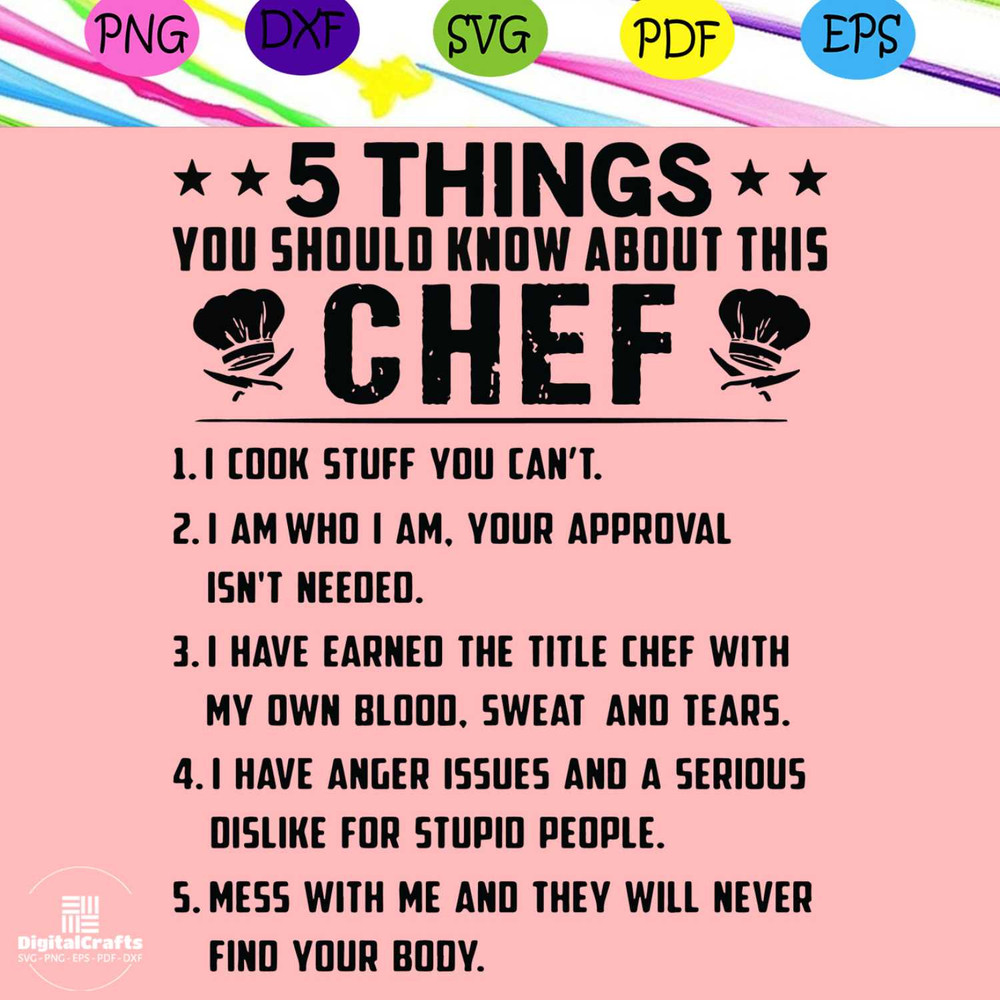5 Things You Should Know About This Chef Svg Chef Svg Cook Svg Love Cooking Svg Chef Gift For Si
