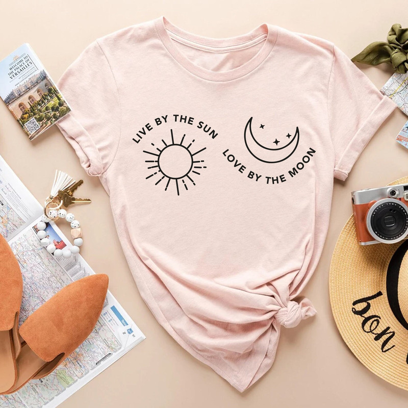 Live by the Sun, Love by the Moon ,Sun Moon T Shirt, Sun T-Shirt, Moon T Shirt, Daily T Shirt, Woman Clothing, Woman T-Shirt, Gift for Women - 1.jpg