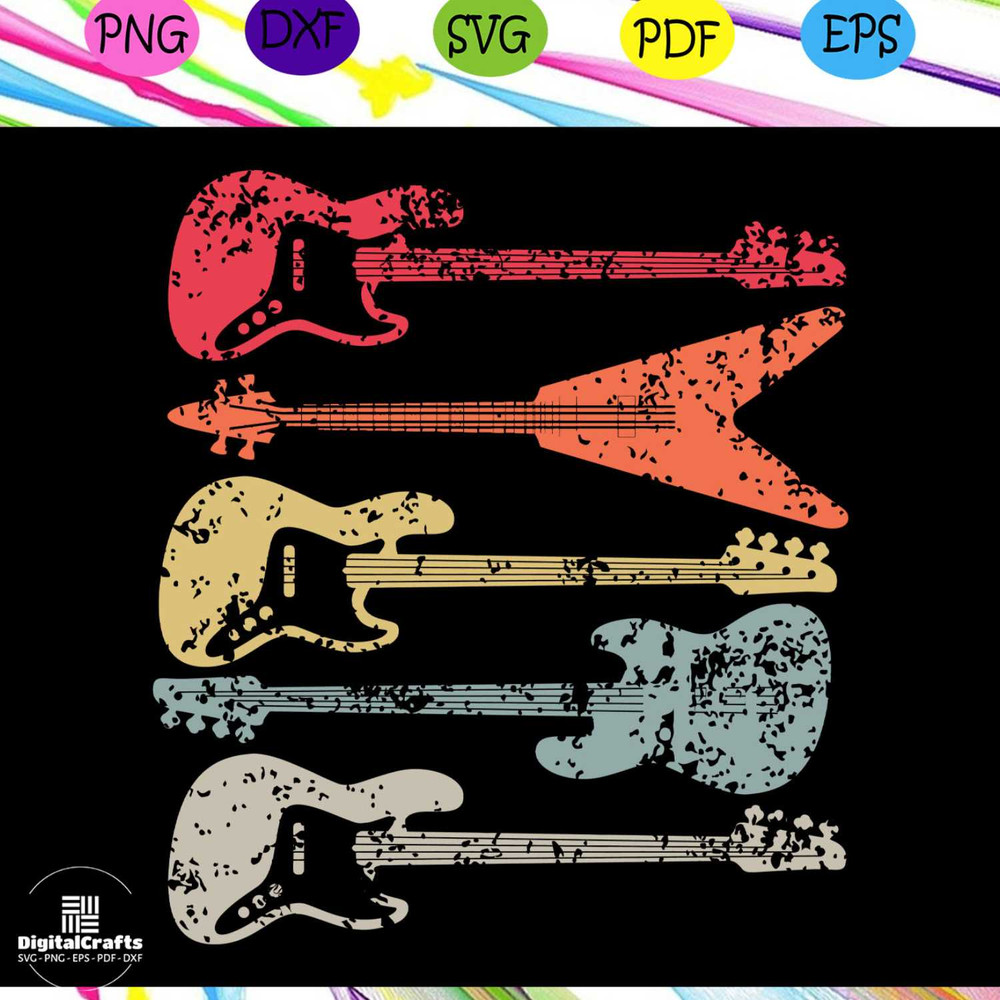 Guitar SVG retro music vintage gifts guitar player electric guitar vintage electric guitar tre