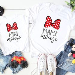 mama mouse personalized t-shirt, mini mouse t-shirt , cute mouse theme park, happiest