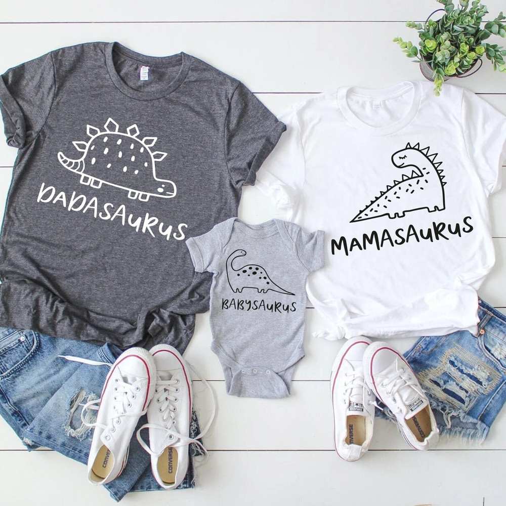 Mamasaurus Dadasaurus Babysaurus Shirt, Matching Family Outfit Tees, Dinosaur Family Shirts, Family Vacation Shirts, Family Funny shirt - 1.jpg