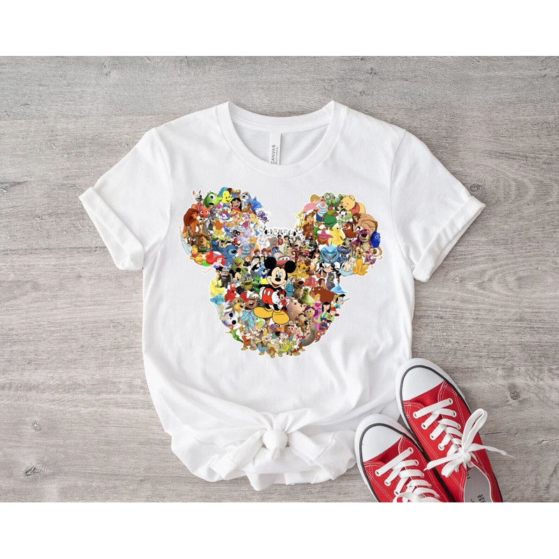 Mickey Mouse Shirt, Mickey Head Multi Character Shirt, Disney Shirt, Disneyland Shirt, Disney World, Disney Crewneck, Mickey Mouse Tee - 1.jpg