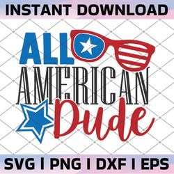 all american dude svg cut file, printable vector clip art , 4th of july shirt print , independence day dude svg