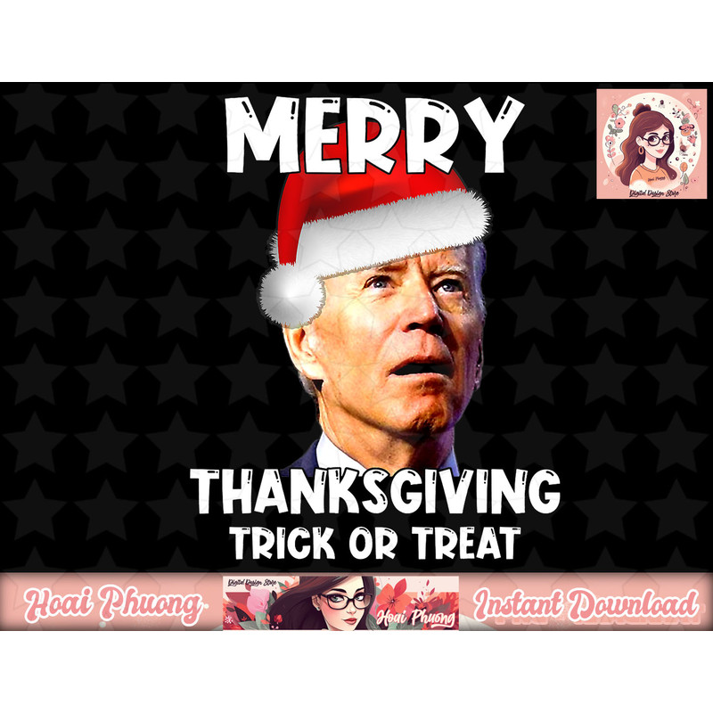 Funny Joe Biden Santa Hat Merry Thanksgiving Christmas png, instant download.jpg