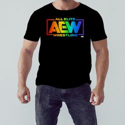 aew pride 2023 wrestling shirt, unisex clothing, shirt for men women, graphic design, unisex shirt