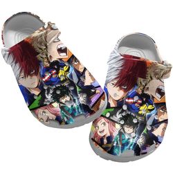 anime sandals, my hero academia crocs, anime crocs, anime clog shoes, my hero academia clog shoes unisex