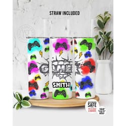 custom gamer tumbler , personalized gamer tumbler , gift for gamer , gift for him, gift for her