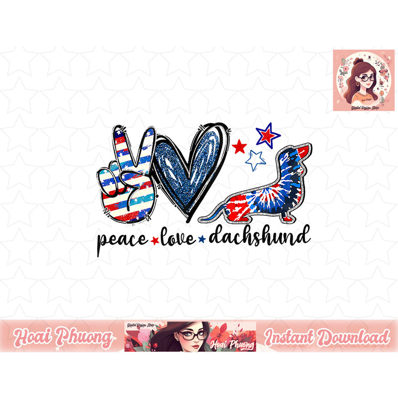 Funny Peace Love Dachshund Tie Dye 4Th Of July png, instant download.jpg