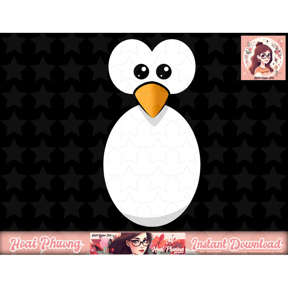 Funny Penguin Face Design or Easy Costume Black Penguin png, instant download.jpg