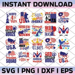 4th of july svg bundle, fourth of july, cut files,cricut,dxf, silhouette ,usa flag svg, independence day, patriotic svg