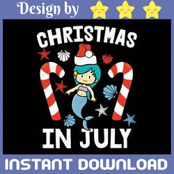 christmas in july cute mermaid svg, christmas in july svg clipart, instant download
