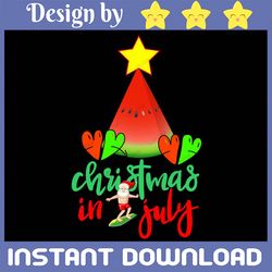 christmas in july watermelon xmas tree png, summer vibes, beach vacation, holiday png, sublimation